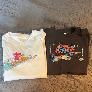 Nike Kids Short Sleeve Tees - White and dark grey